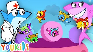 5 Little Monkeys Song On Clouds - Baby Sharks