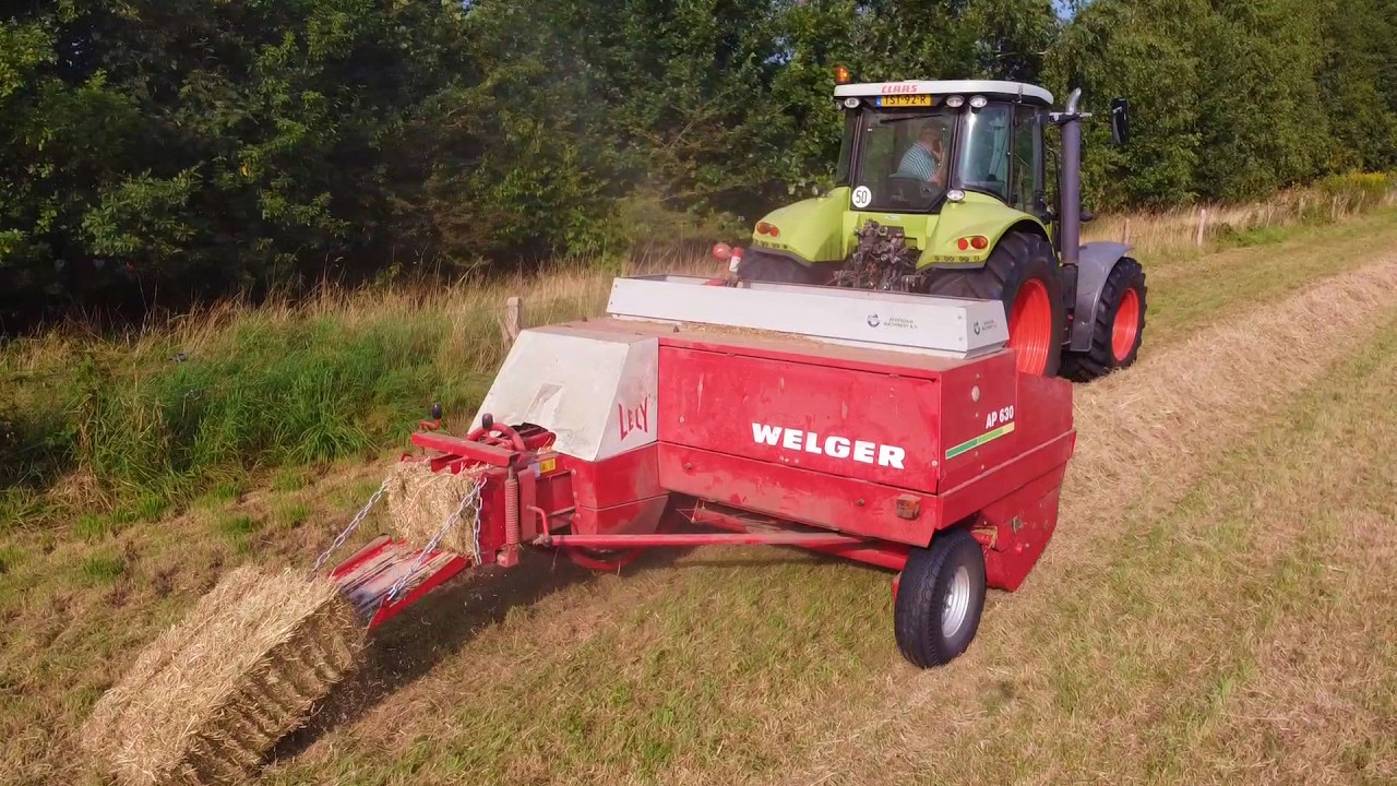 Welger baling hay
