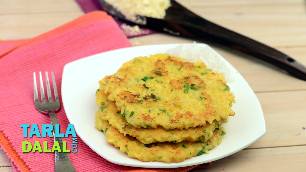 ભાત નl પૂડલા Bhaat na Poodla (Recipe in Gujarati) by Tarla Dalal