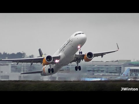 Storm Diana 36kts Crosswind arrivals and departures at Newcastle Airport 29/11/18