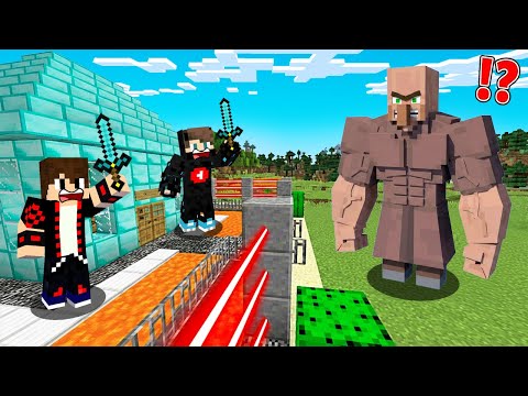 ماين كرافت حماية بيت الدايموند من القروي العملاق