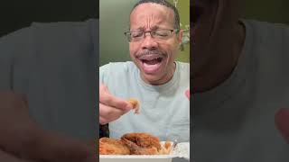 Eating Fried Chicken Wings