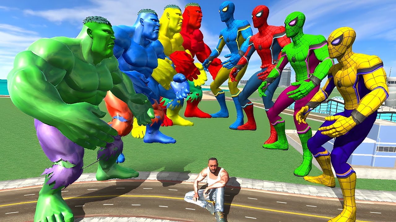 Team Battle এ কে আছে সবচেয়ে শক্তিশালী? 😱 || Hulk Vs Spider-Man 😓 || Indian Bike Driving 3D