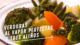 Verduras al vapor perfectas y tres aliños | EL COMIDISTA