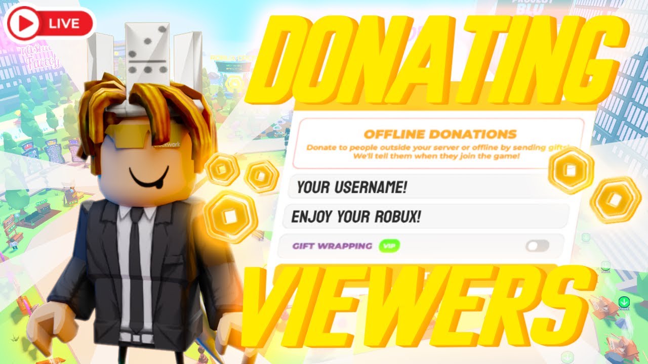 Donating and raising ROBUX in Donation Central LIVE! (pls donate live ...