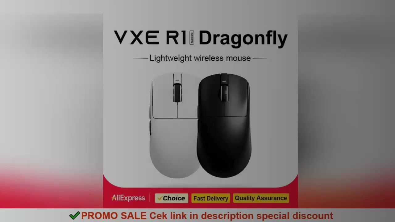 ATK VXE R1 Pro MAX Dragonfly R1 E-sports Gaming Mouse Rechargeable PAW3395 Lightweight Ergonomic 2.4