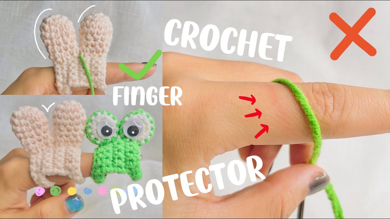 🐱Index Finger Pain? Crochet a Finger Protector with me, Cute crochet idea, Useful, Bunny