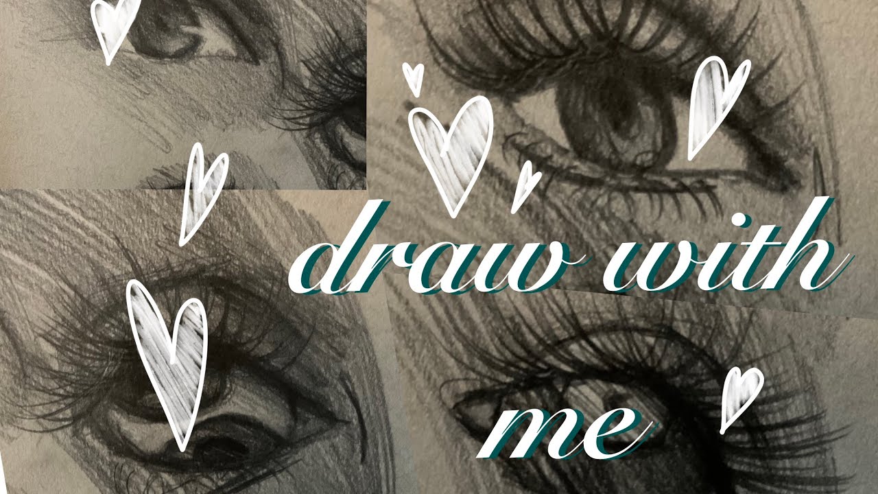 chaotic and fast sketches of eyes | draw with me - YouTube