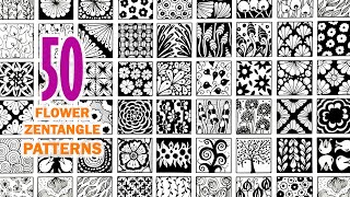 50 zentangle patterns floral 🌸 50 doodle patterns 🌸 50 patrones mandalas