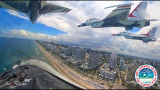 Cruise Fort Lauderdale Beach w\/ the Air Force Thunderbirds!  Cockpit video from the #4 Slot Pilot