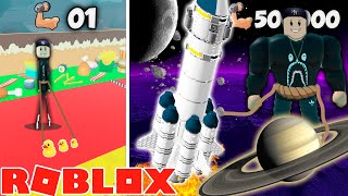 Llego a la Zona Espacial y Arrastro Mega Planetas️‍️? en Roblox Strongman Simulator