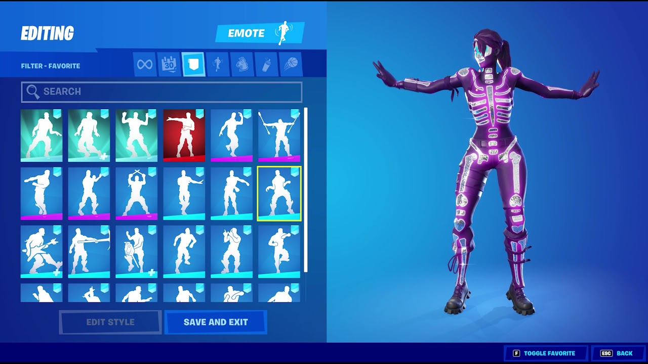 Fortnite Dances with Rare Sparkle Skull skin!