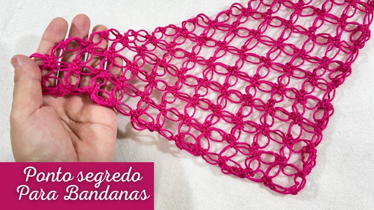 Saiba como fazer o Ponto segredo triangular para bandanas em crochê | Bya Ferreira