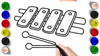 Xylophone Painting Coloring Page Marker Pen For Kids Toddlers - Child Art