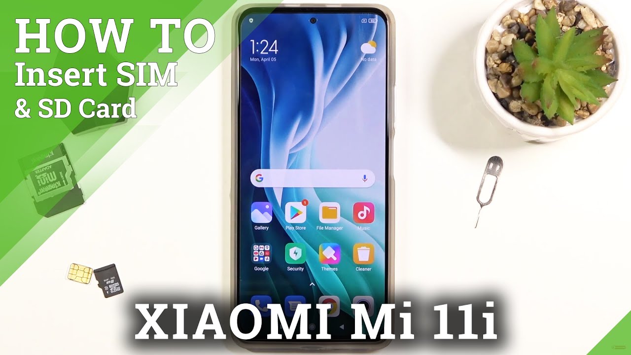 How to Insert Nano SIM & Micro SD Cards in XIAOMI Mi 11i Locate Tray