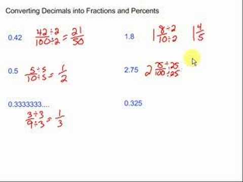 simplest form how to convert decimal to fraction
 Converting Decimals into Fractions and Percents