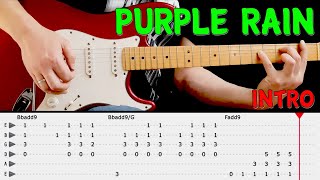 PURPLE RAIN - Guitar lesson - Guitar intro (with tabs) - Prince