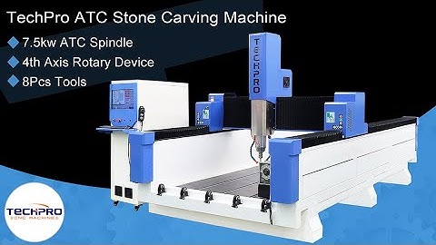 TechPro marble granite stone engraving carving cnc router working（Rotary device processing show）
