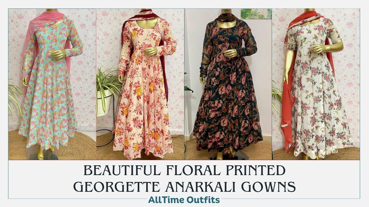 Casual Pure Georgette Floral Printed Long Anarkali Suit