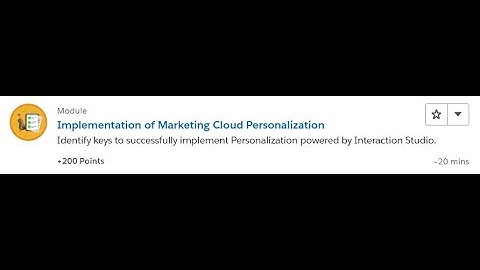 Implementation of Marketing Cloud Personalization [Salesforce Trailhead Answers]