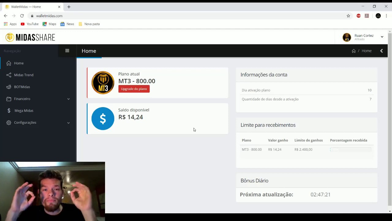 MIDAS TREND - LUCRO DO PLANO E LUCRO DO BOTMIDAS - primeiros 7 dias !!!