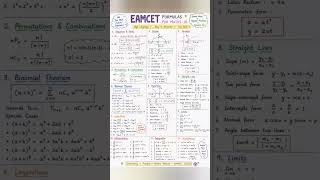 EAMCET Maths Important Formulas & Points 🚀📚 | Quick Revision Short #Shorts #ytshorts