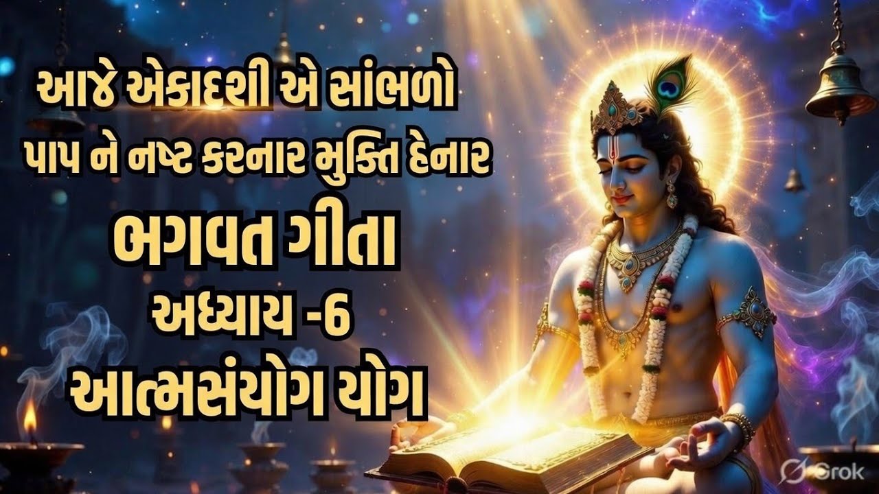 આજે એકાદશી સાંભળો શ્રીમદ્ ભગવત ગીતા અધ્યાય-6 આત્મસંયમ યોગ | Shrimad Bhagwad Gita Adhyay 6 