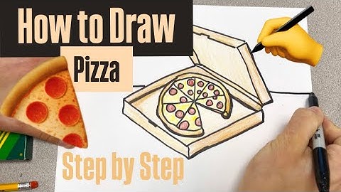 How to Draw Pizza for Kids - EASY in a 3D box step by step #draw #drawing #art