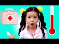 Sick Song | CoComelon Nursery Rhymes & Kids Songs / Leah pretends play her JJ doll is sick!
