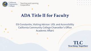 ADA Title II for Faculty