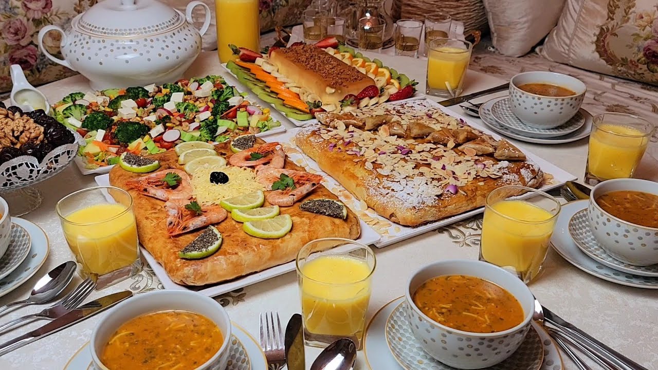 خامس فطور رمضان جوج بساطل كبار وغير بعجينة المسمن/تحلية هماوية/شلاضة/عصير