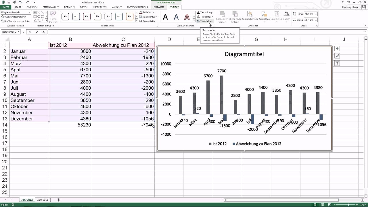 Excel 13 Diagramm Erstellen Youtube