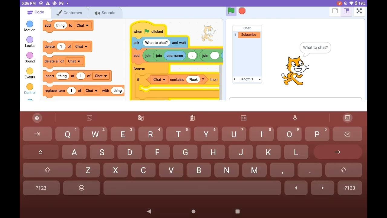How to make a simple chat system (with filter) in scratch! - YouTube