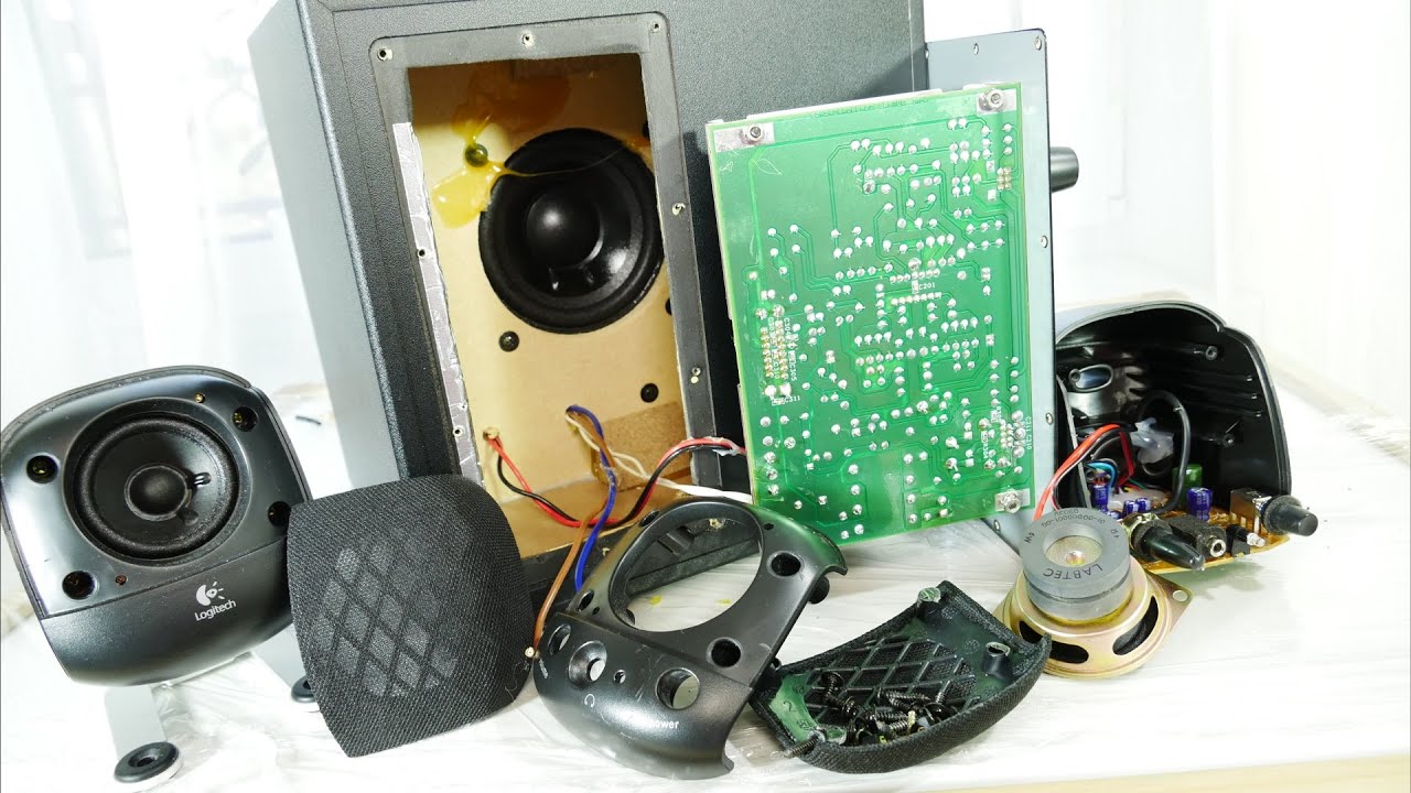 Look inside Logitech Z-340 2.1 speaker - What's Inside? - YouTube