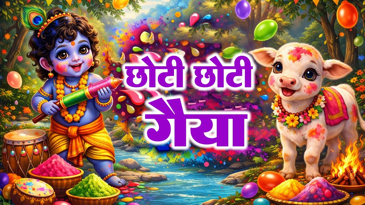 Choti Choti Gaiya -छोटी छोटी गैया - Hindi Rhymes For Kids -Krishan Bhajan #krishnabhajan