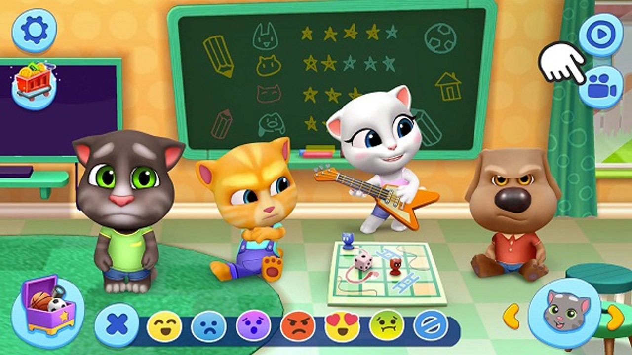 The Tom and his friends gaze at the stars in the sky,and they enjoy playing music and listening to