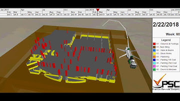 Public building 4D construction schedule animation
