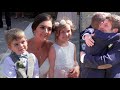 The cutest page boy and flower girl! Rebecca and Mark wedding highlights film at Eynsham Hall