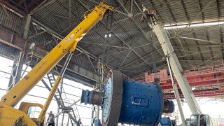 МОНТАЖ ОБОРУДОВАНИЯ ВЕСОМ 75 тонн двумя автокранами XCMG ZOOMLION