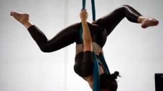 Aerial silk routine - training