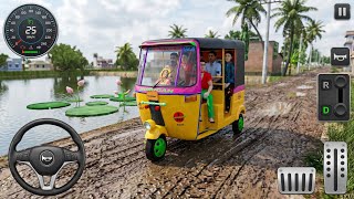🛺 Indian Tuk Tuk Auto Rickshaw Mud Road Drive 😱 BUSSID Gameplay  screenshot 5