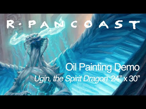 Ugin, the Spirit Dragon (Mtg card illustration) 24"x30" oil on canvas
