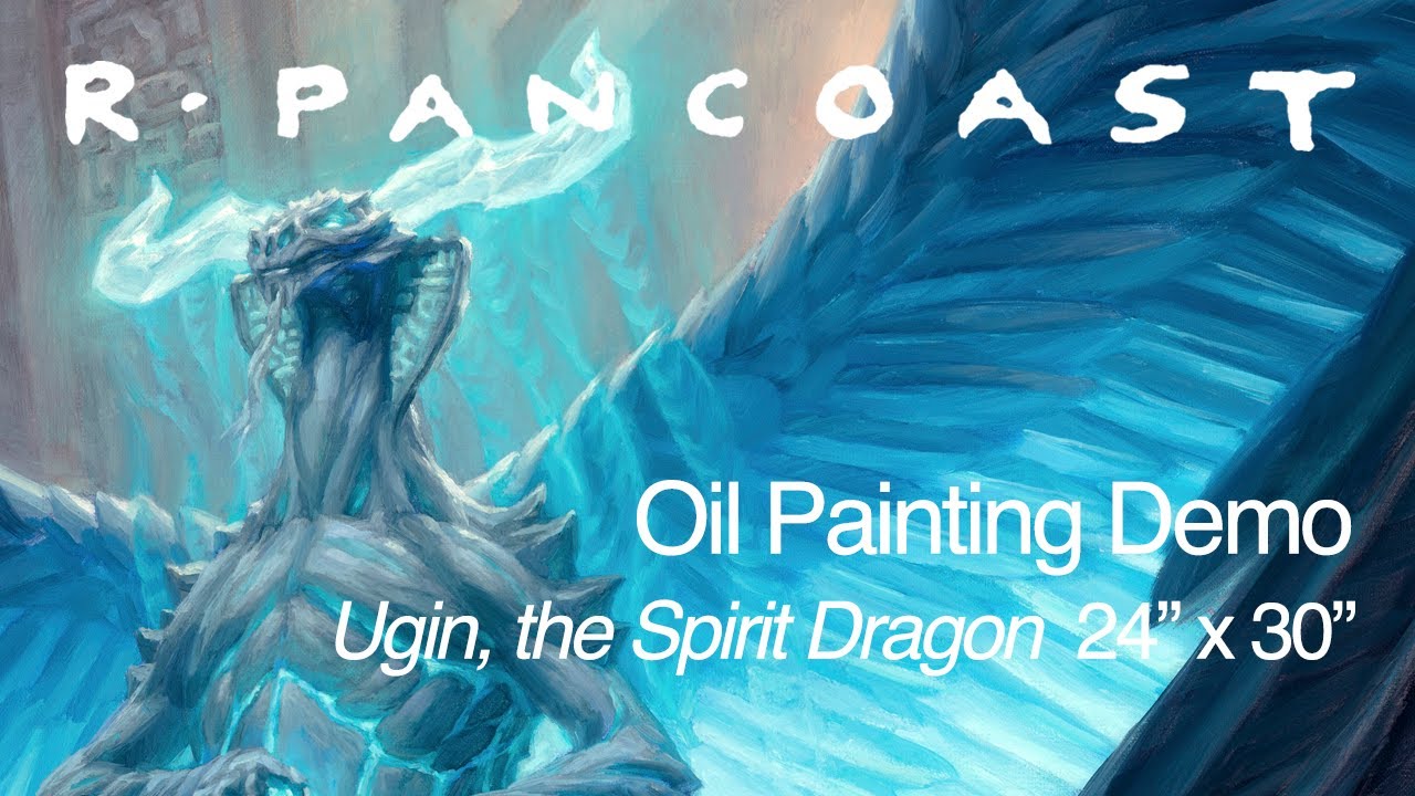 Ugin, the Spirit Dragon (Mtg card illustration) 24"x30" oil on canvas