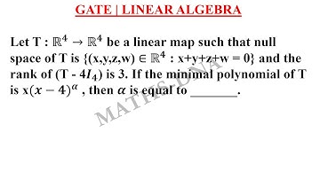 GATE | LINEAR ALGEBRA | DIMENSION | MINIMAL POLYNOMIAL | RANK.