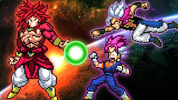 TXR Broly SSJ4 OP(New) VS Vegito Ultra Ego Instinct OP & Gogeta Ultra Ego Instinct OP in #mugen