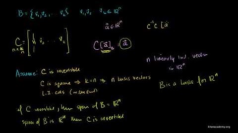 Lin Alg Invertible Change of Basis Matrix