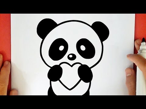 HOW TO DRAW A CUTE PANDA HOLDING A HEART