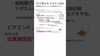 1分で覚えるビタミンEとビタミンK【管理栄養士国家試験】 #shorts