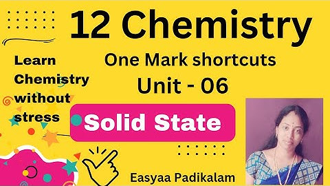 12 Chemistry - Chapter 6 - One marks - Shortcuts