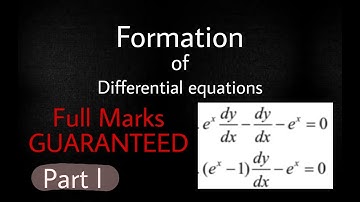 formation of differential equations | elimination of arbitrary constants | Research Studies